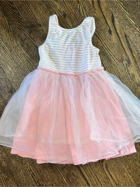 Mini Boden Pink and White Striped Tulle Party Dress
